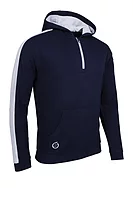 s.ATLAS Quarter Zip Thermal Fleece Showerproof Golf Hoodie - Navy/Silver Marl