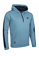 s.THE OPEN ATLAS The Open Quarter Zip Thermal Fleece Showerproof Golf Hoodie - Pacific Blue/Navy