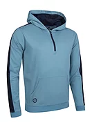 s.ATLAS Quarter Zip Thermal Fleece Showerproof Golf Hoodie - Pacific Blue/Navy
