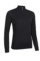g.AVA Quarter Zip Cotton Lightweight Golf Sweater - Black