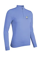 g.RYDER CUP AVA Ryder Cup Quarter Zip Cotton Lightweight Golf Sweater - Light Blue