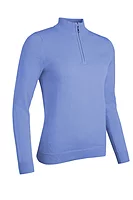 g.AVA Quarter Zip Cotton Lightweight Golf Sweater - Light Blue