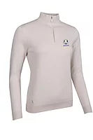g.RYDER CUP AVA Ryder Cup Quarter Zip Cotton Lightweight Golf Sweater - Linen