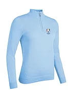 g.RYDER CUP AVA Ryder Cup Quarter Zip Cotton Lightweight Golf Sweater - Paradise