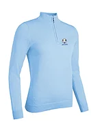 g.RYDER CUP AVA Ryder Cup Quarter Zip Cotton Lightweight Golf Sweater - Paradise