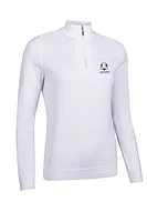g.RYDER CUP AVA Ryder Cup Quarter Zip Cotton Lightweight Golf Sweater - White