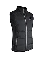 g.THE OPEN AYLA The Open Zip Front Bonded Padded Heavyweight Golf Gilet - Black