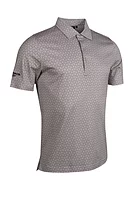 g.BENVIE Playing Card Print Mercerised Cotton Golf Shirt - Linen/Black