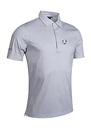 g.RYDER CUP BENVIE Ryder Cup Playing Card Print Mercerised Cotton Golf Shirt - White/Light Grey