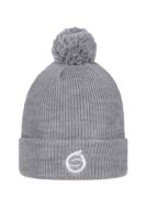 s.THERMAL BOBBLE Embroidered Thermal Merino Golf Bobble Hat - Mid Grey Marl