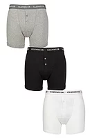 g.MA7773 WILLIAM 3 Pack Cotton Button Front Cotton Boxer Shorts - Assorted
