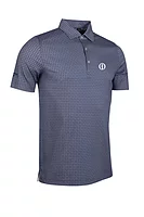 g.THE OPEN BRAEMAR The Open Ship Helm Print Mercerised Cotton Golf Shirt - Light Grey/Navy
