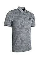 g.THE OPEN BRODY The Open Camo Jacquard Performance Golf Shirt - Light Grey/Black