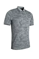 g.BRODY Camo Jacquard Performance Golf Shirt - Light Grey/Black