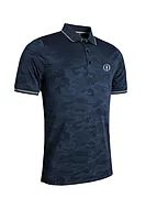 g.THE OPEN BRODY The Open Camo Jacquard Performance Golf Shirt - Navy/Light Grey