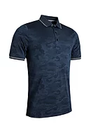 g.BRODY Camo Jacquard Performance Golf Shirt - Navy/Light Grey