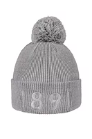 g.BROOKS Thermal Lined Rib Merino 1891 Heritage Bobble Hat - Mid Grey Marl