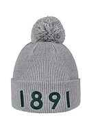 g.BROOKS Thermal Lined Rib Merino 1891 Heritage Bobble Hat - Mid Grey Marl/Bottle