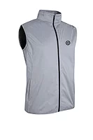 g.THE OPEN CAIRN The Open Zip Front Lightweight Water Repellent Golf Gilet - Light Grey Marl/Black