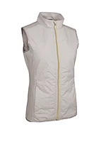 g.RYDER CUP CALLA Ryder Cup Full Zip Faux Fur Padded Golf Gilet - Linen Diamond Print/Gold