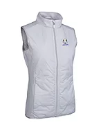 g.RYDER CUP CALLA Ryder Cup Full Zip Faux Fur Padded Golf Gilet - Stardust Diamond Print/Silver