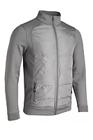g.CALLANDER SALE Full Zip Padded Bonded Hybrid Golf Jacket Sale - Mid Grey Marl/Black