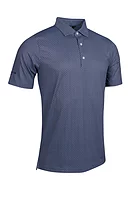 g.CAMBRIDGE Diamond G Print Performance Golf Shirt - Light Grey/Navy