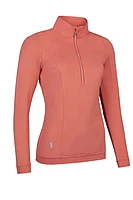 g.CARINA Quarter Zip Lightweight Shaped Performance Golf Midlayer - Apricot Marl