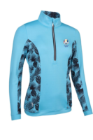 g.RYDER CUP CARINA Ryder Cup Quarter Zip Shaped Performance Golf Midlayer - Aqua/Black Tropical Print