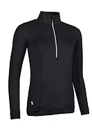 g.CARINA Quarter Zip Lightweight Shaped Performance Golf Midlayer - Black