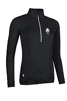 g.RYDER CUP CARINA Ryder Cup Quarter Zip Lightweight Shaped Performance Golf Midlayer - Black