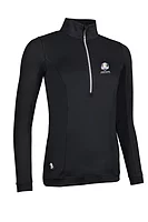 g.RYDER CUP CARINA Ryder Cup Quarter Zip Lightweight Shaped Performance Golf Midlayer - Black