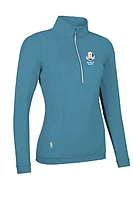 g.RYDER CUP CARINA Ryder Cup Quarter Zip Lightweight Shaped Performance Golf Midlayer - Lagoon Marl
