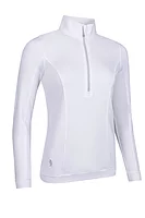 g.CARINA Quarter Zip Lightweight Shaped Performance Golf Midlayer - White