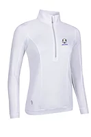 g.RYDER CUP CARINA Ryder Cup Quarter Zip Lightweight Shaped Performance Golf Midlayer - White