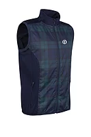 g.THE OPEN CARLTON The Open Full Zip Quilted Performance Heavyweight Golf Gilet - Navy/Tartan