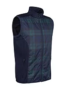 g.CARLTON Full Zip Quilted Performance Heavyweight Golf Gilet - Navy/Tartan