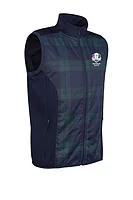 g.RYDER CUP CARLTON Ryder Cup Full Zip Quilted Performance Heavyweight Golf Gilet - Navy/Tartan