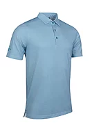 g.CARRBRIDGE Micro Fan Print Performance Golf Shirt - White/Lagoon