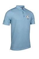 g.RYDER CUP CARRBRIDGE Ryder Cup Micro Fan Print Performance Golf Shirt - White/Lagoon