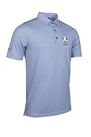 g.RYDER CUP CARRBRIDGE Ryder Cup Micro Fan Print Performance Golf Shirt - White/Light Blue