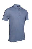 g.CARRBRIDGE Micro Fan Print Performance Golf Shirt - White/Navy