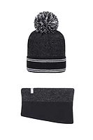 g.CATRIONA SALE Golf Bobble Hat and Neck Warmer Gift Box Sale - Black/Charcoal