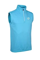 g.THE OPEN CHARLES The Open Zip Sleeveless Performance Midweight Golf Midlayer - Aqua/White
