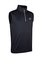g.THE OPEN CHARLES The Open Zip Sleeveless Performance Midweight Golf Midlayer - Black/Light Grey