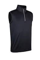 g.CHARLES SALE Quarter Zip Sleeveless Performance Midweight Golf Midlayer Sale - Black/Light Grey