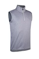 g.CHARLES SALE Quarter Zip Sleeveless Performance Midweight Golf Midlayer Sale - Light Grey Marl/White