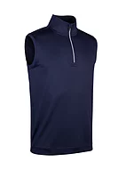 g.CHARLES SALE Quarter Zip Sleeveless Performance Midweight Golf Midlayer Sale - Navy/Light Grey