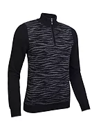 g.CHRISSIE SALE Quarter Zip Animal Touch of Cashmere Midweight Golf Sweater Sale - Black/Charcoal Marl