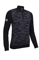 g.THE OPEN CHRISSIE The Open Quarter Zip Animal Touch of Cashmere Midweight Golf Sweater - Black/Charcoal Marl